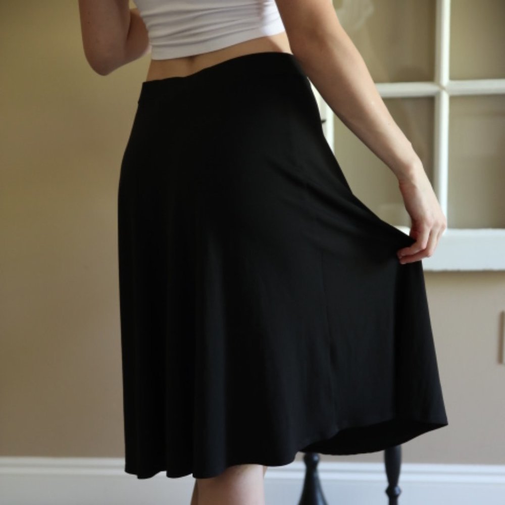 Black A-line Circle Skirt